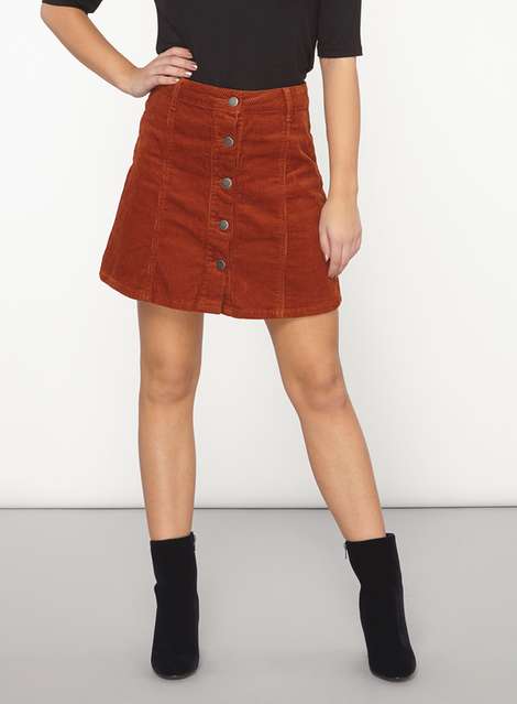 Petite Tan Cord Skirt